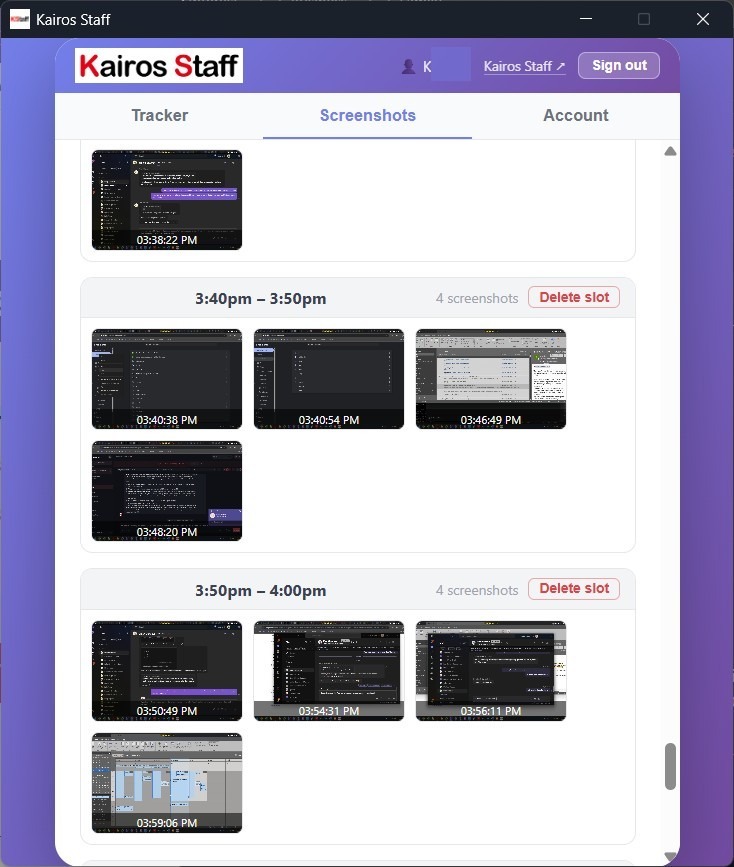 KairosStaff desktop application